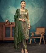 Green beautiful jimmy choo fabric ceremonial festival suit for girls