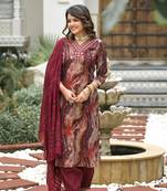 Maroon beautiful looking modal silk readymade dress for ethnic indian looks