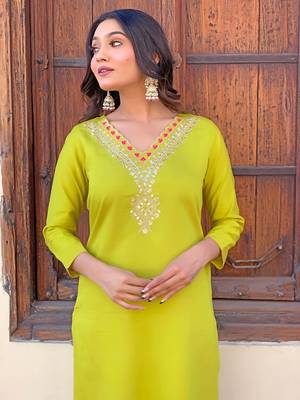 Lemon rayon fabric festive wear salwar kameez 2
