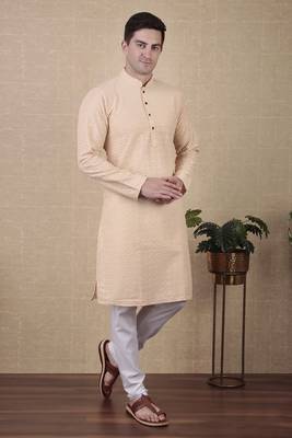 Cream beautiful sequins embroidery work bollywood style festive kurta payjama set 4
