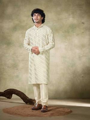 Off white viscosee fabric sequins work stunning evening wedding looks kurta payjama 1