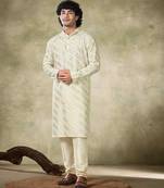 Off white viscose fabric sequins work stunning evening wedding looks kurta payjama