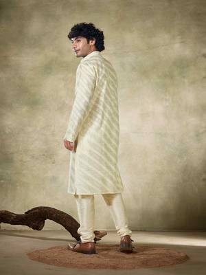 Off white viscosee fabric sequins work stunning evening wedding looks kurta payjama 2