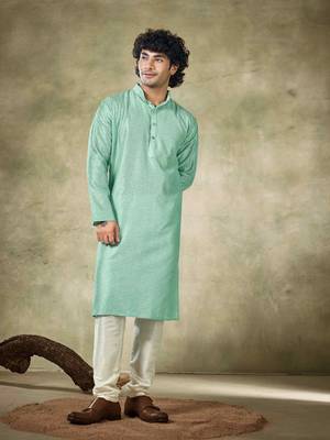 Sea green viscosee fabric sequins work stunning evening wedding looks kurta payjama 1