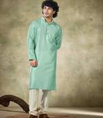 Sea green viscose fabric sequins work stunning evening wedding looks kurta payjama