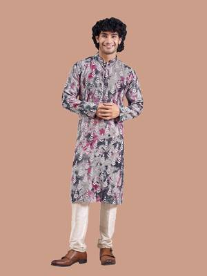 Blue stylish men's kurta payjama for trendy ceremonial looks 1