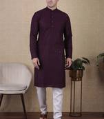 Wine beautiful sequins embroidery work bollywood style festive kurta payjama set