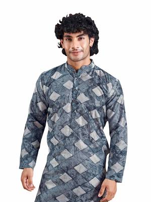 Blue stylish men's kurta payjama for trendy ceremonial looks 3