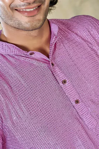 Purple viscosee fabric sequins work stunning evening wedding looks kurta payjama