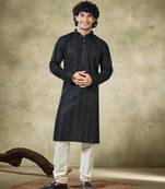 Black viscose fabric sequins work stunning evening wedding looks kurta payjama