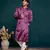 Purple beautiful sequins embroidery work partywear kurta payjama for men