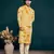 Yellow beautiful sequins embroidery work partywear kurta payjama for men