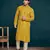 Yellow beautiful sequins embroidery work partywear kurta payjama for men