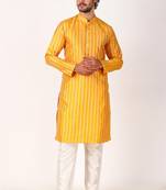 Yellow beautiful woven designer festive wear kurta payjama