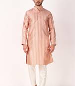 Pink beautiful woven designer festive wear kurta payjama