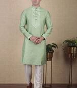 Pista jacquard silk style stunning kurta payjama for men