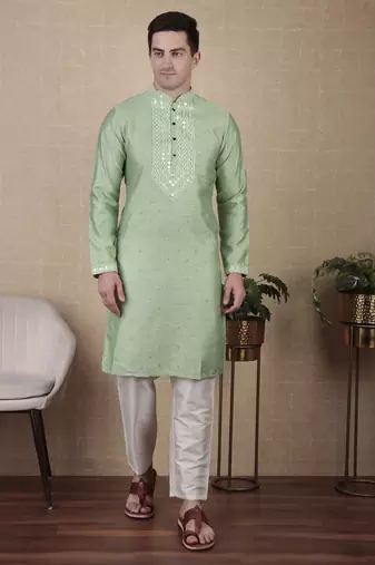 Pista jacquard silk style stunning kurta payjama for men