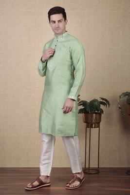 Pista jacquard silk style stunning kurta payjama for men 4