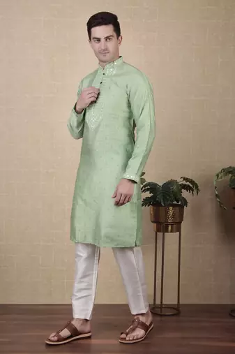 Pista jacquard silk style stunning kurta payjama for men
