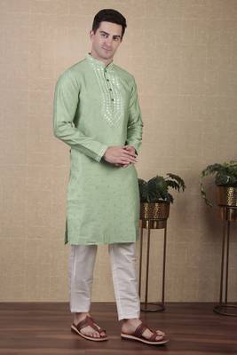 Pista jacquard silk style stunning kurta payjama for men 5