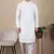 White beautiful sequins embroidery work bollywood style festive kurta payjama set