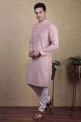 Pink beautiful sequins embroidery work bollywood style festive kurta payjama set 3
