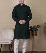 Green beautiful sequins embroidery work bollywood style festive kurta payjama set