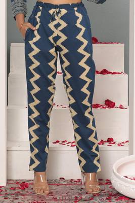Teal blue women printed aline kurta pant with dupatta set 5