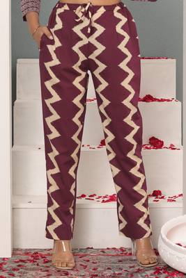 Wine women printed aline kurta pant with dupatta set 5