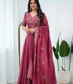 Womens Art Silk Shaded Farbic Partry Wear Semi Stitched Lehenga Choli