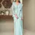 Light Sky Blue embroiderd art silk saree with jacket