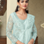 Light Sky Blue embroiderd art silk saree with jacket