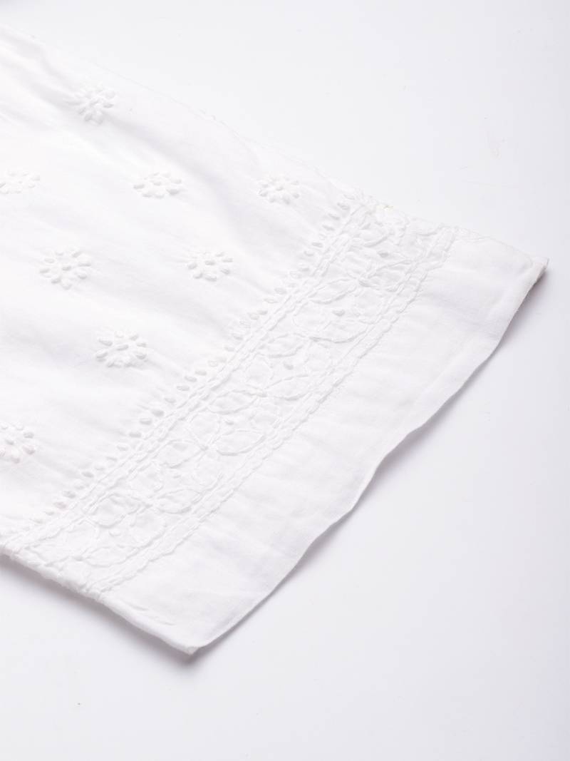 Hand embroidered red georgette lucknowi chikankari kurta set