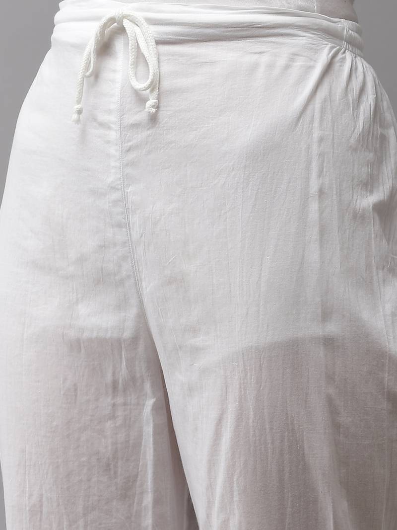 Hand embroidered sea green georgette lucknowi chikankari kurta with palazzo