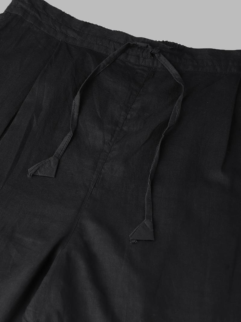 Hand embroidered white cotton lucknowi chikankari kurta with palazzo set