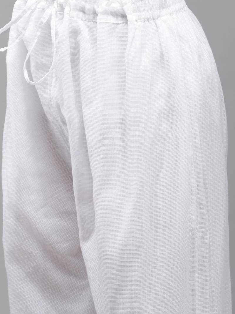 Hand embroidered white kota lucknowi chikankari kurta set