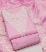 embroidery work unstitched salwar suit dress material with chanderi work dupatta