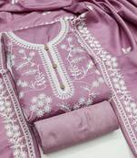 Heavy thread embroidery and hand work with deisngner thread work dupatta jalpari silk dress material