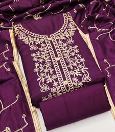 women's embroidered cotton blend festival wear unstitched salwar suit dress material