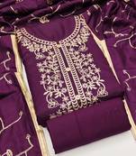 women's embroidered cotton blend festival wear unstitched salwar suit dress material