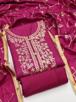 women's embroidered cotton blend festival wear unstitched salwar suit dress material 1