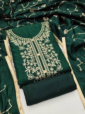 women's embroidered cotton blend festival wear unstitched salwar suit dress material 1