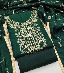 women's embroidered cotton blend festival wear unstitched salwar suit dress material