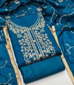 women's embroidered jalpari silk festival wear unstitched salwar suit dress material