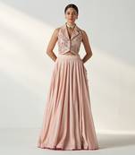 Rajita Blush Pink Gilet Lehenga Set