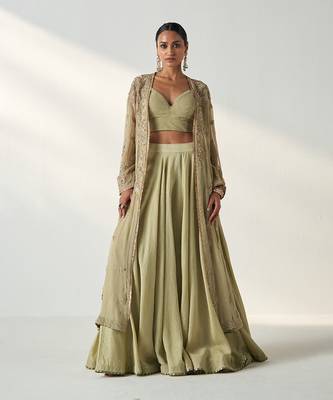 Zoya Green Cape Lehenga Set 1