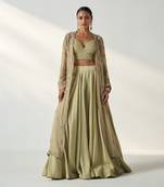 Zoya Green Cape Lehenga Set