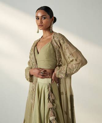 Zoya Green Cape Lehenga Set 2