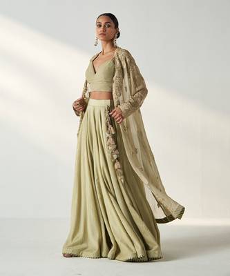 Zoya Green Cape Lehenga Set 3