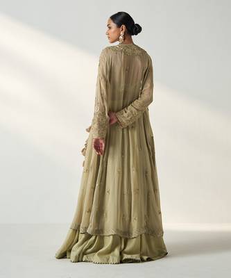 Zoya Green Cape Lehenga Set 4